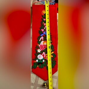 21” x 6 1/2” Christmas Fabric Door Hanger wBell